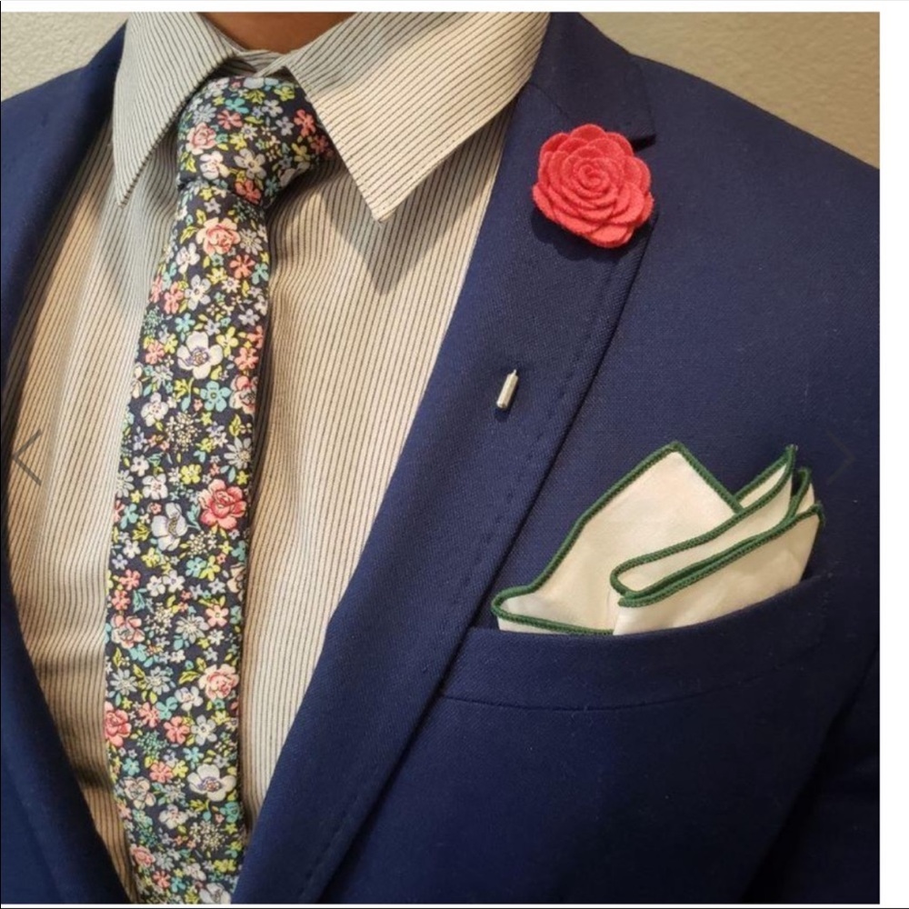 Men’s Floral Print Skinny Tie